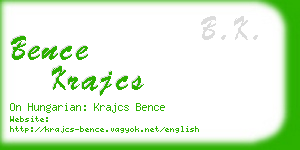 bence krajcs business card